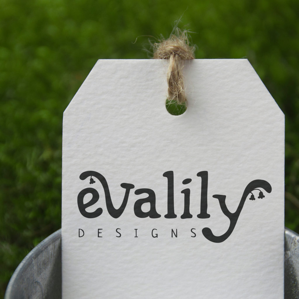 hand lettered logo for evalily designs